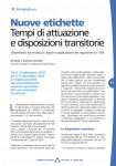 Nuove etichette - Tempi di attuazione e disposizioni transitorie