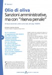 Olio di oliva. Sanzioni amministrative ma con riserva penale